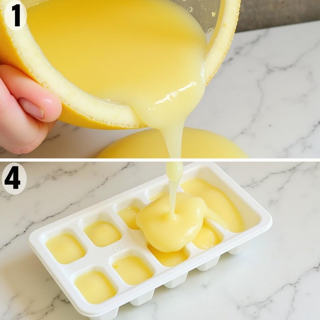 Freezing Lemon Juice in Ice Cube Trays