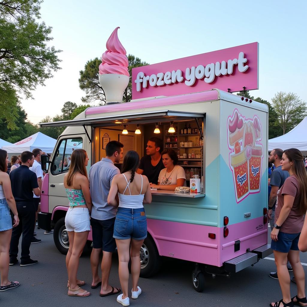 Frozen Yogurt Food Truck at a Community Event