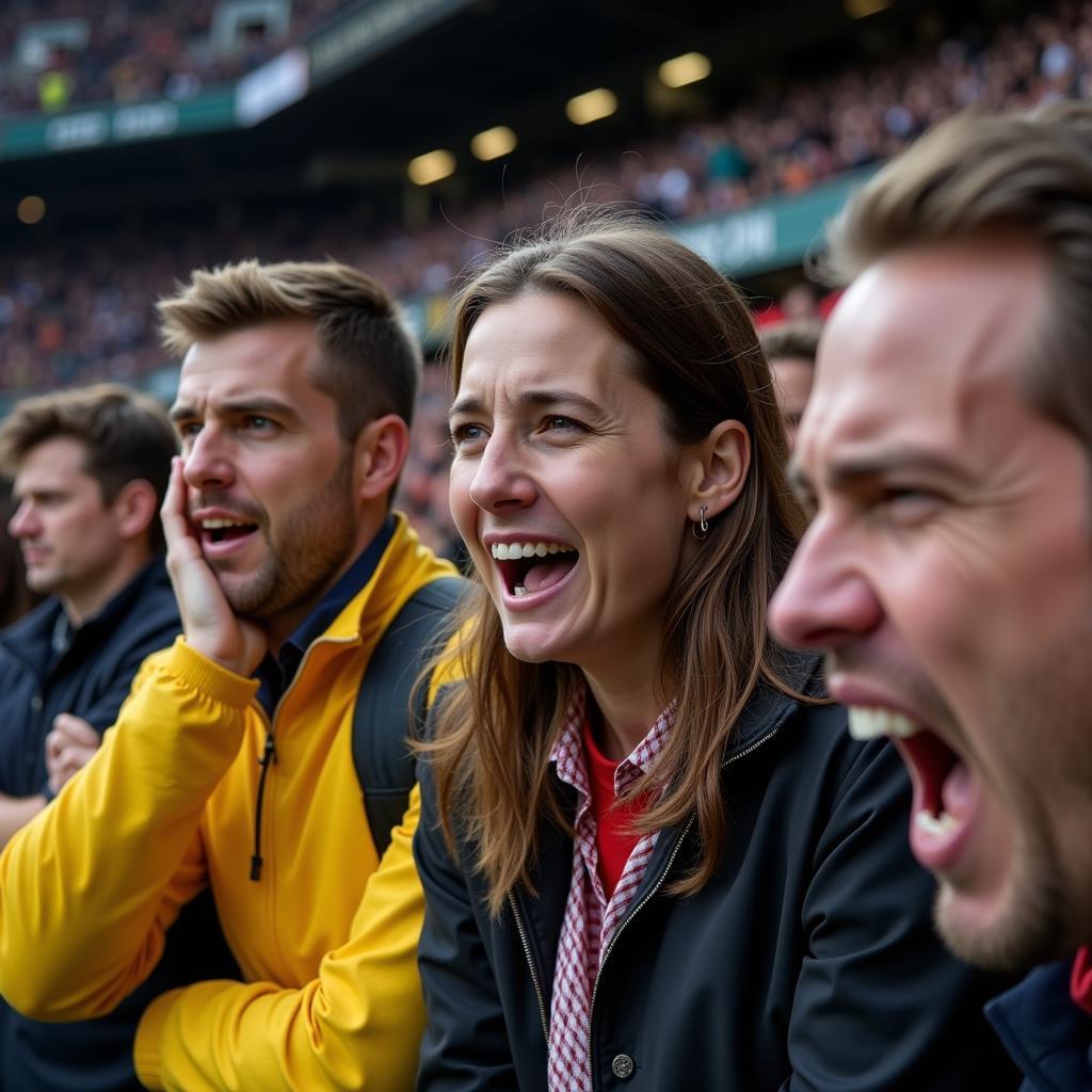 Frustrated Football Fans Watching Coffin Flop