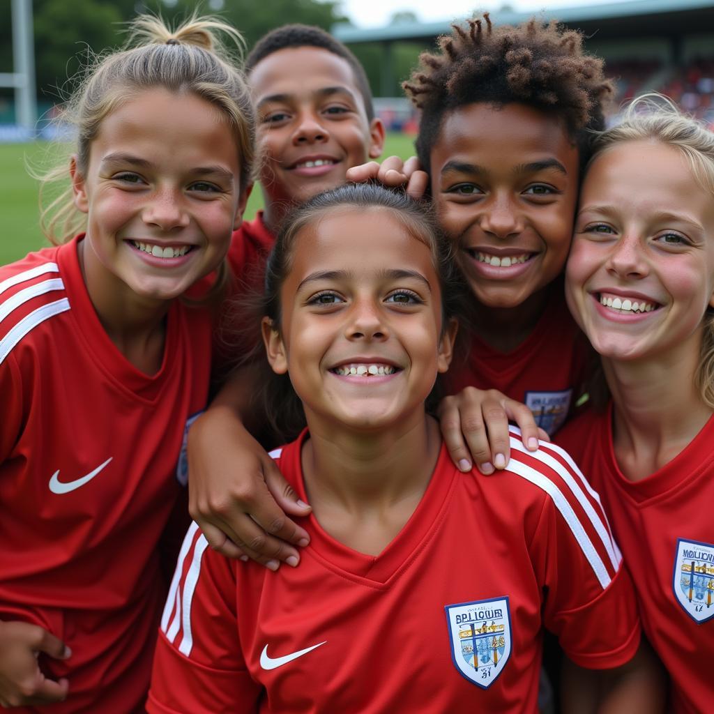 Future Football Stars Celebrating