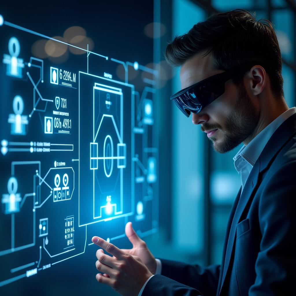 Future of Spinco Stats in Football Analytics: A futuristic representation of how advanced spinco stats might be visualized, using augmented reality and holographic projections.