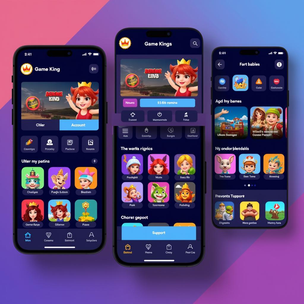 Game King Multi Game Mobile App Interface