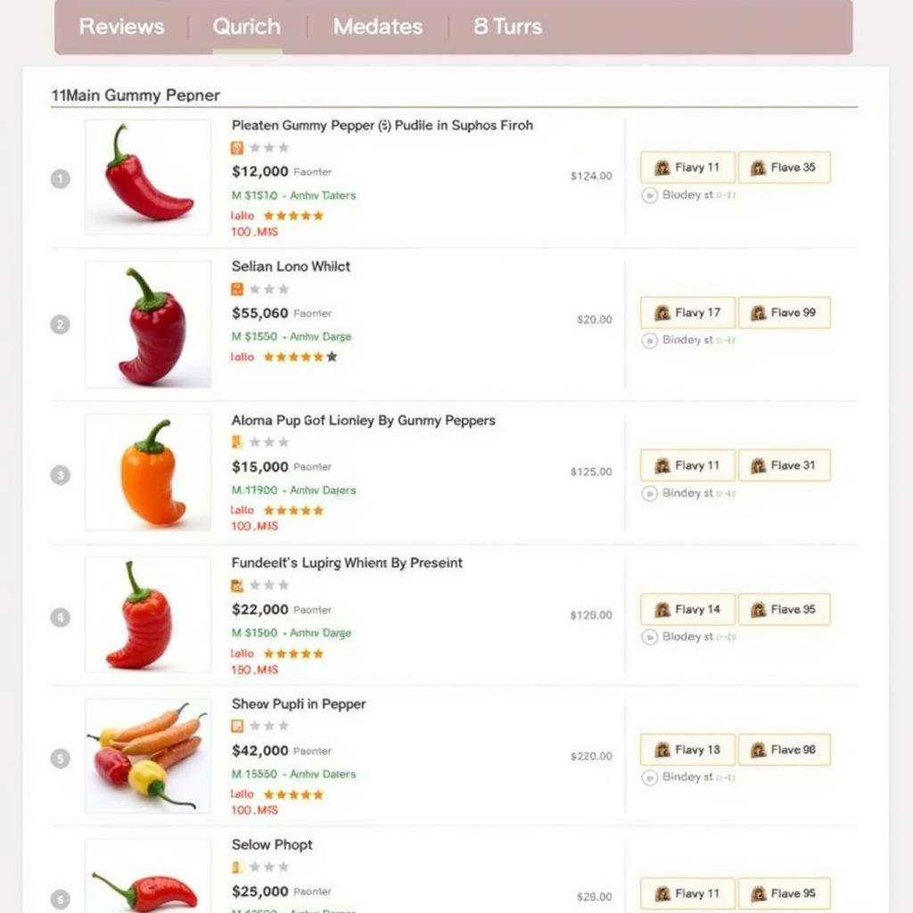 Variety of giant gummy peppers available for purchase in an online store