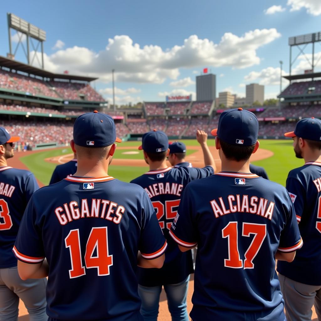 Gigantes de Carolina Fans Wearing Jerseys