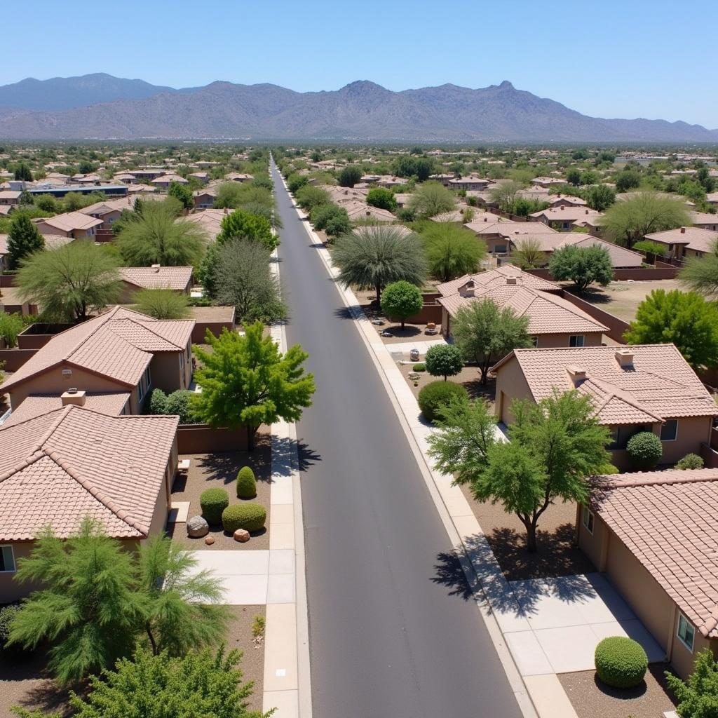 Glendale Arizona Desert River Blvd Neighborhood Scene