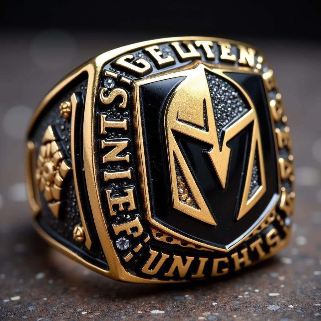 Golden Knights Replica Ring Closeup