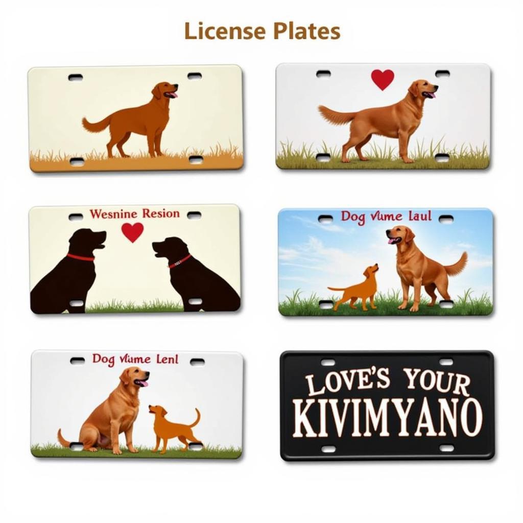 Golden Retriever License Plate Options