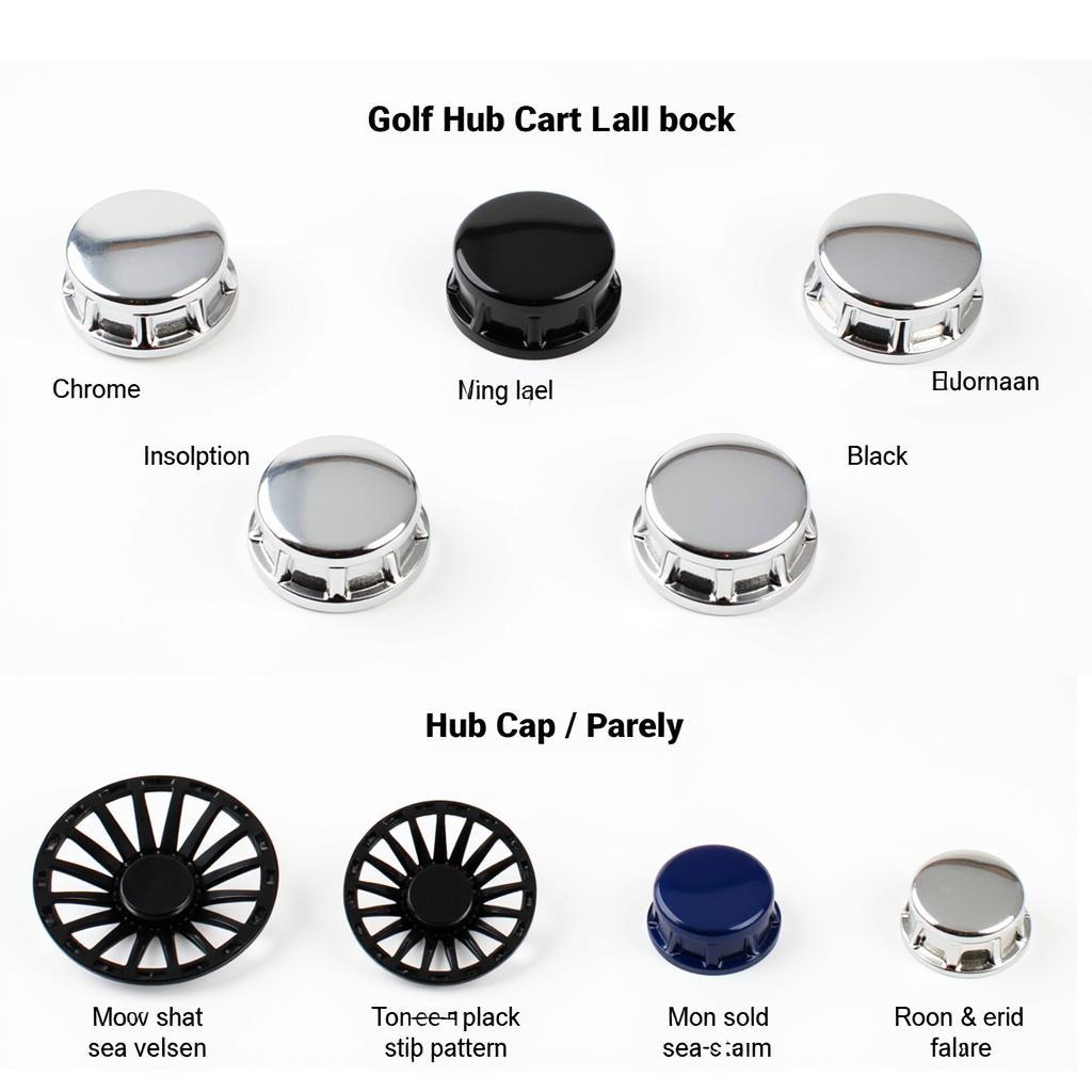 Various Golf Cart Hub Cap Styles