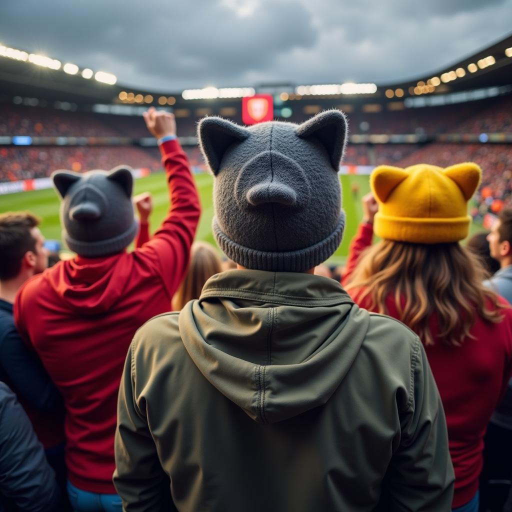 Gorra Cat Fans at a Football Match