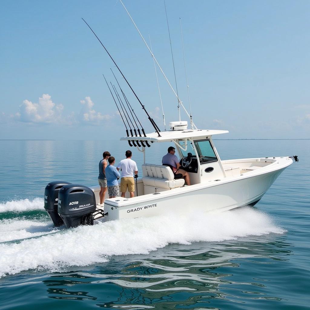 Anglers fishing from a Grady White 226