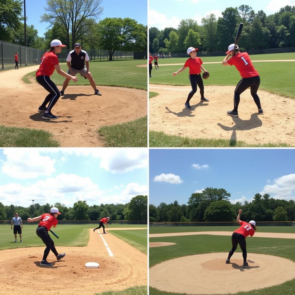 Grand Blanc Softball Players Practicing Drills