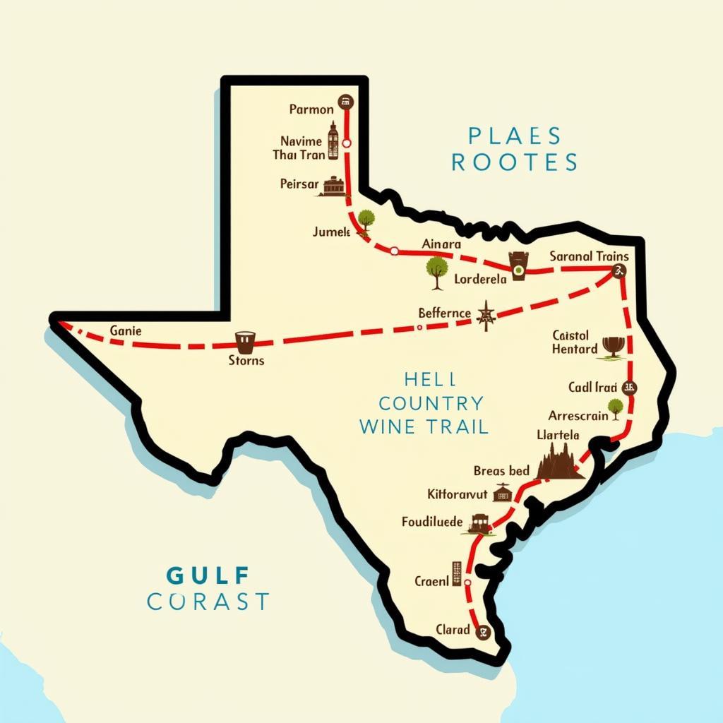 Grand Tour of Texas Route Map