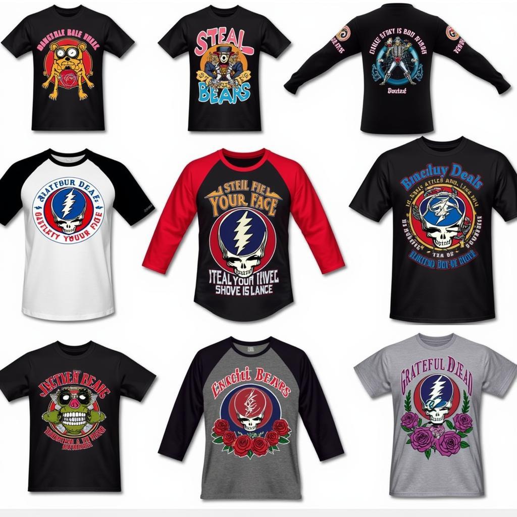 Grateful Dead Baseball Shirt Styles: Steal Your Face, Dancing Bears, and More