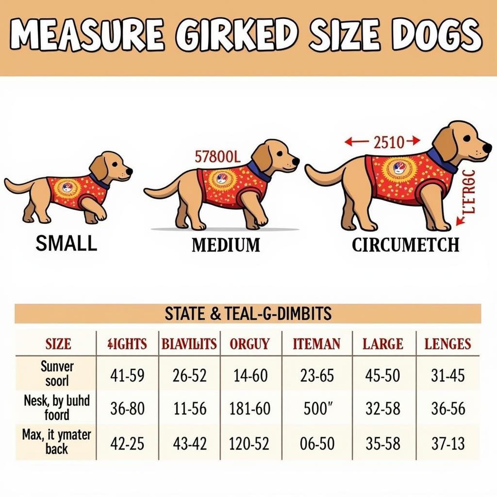 Grateful Dead Dog Sweater Sizes Chart