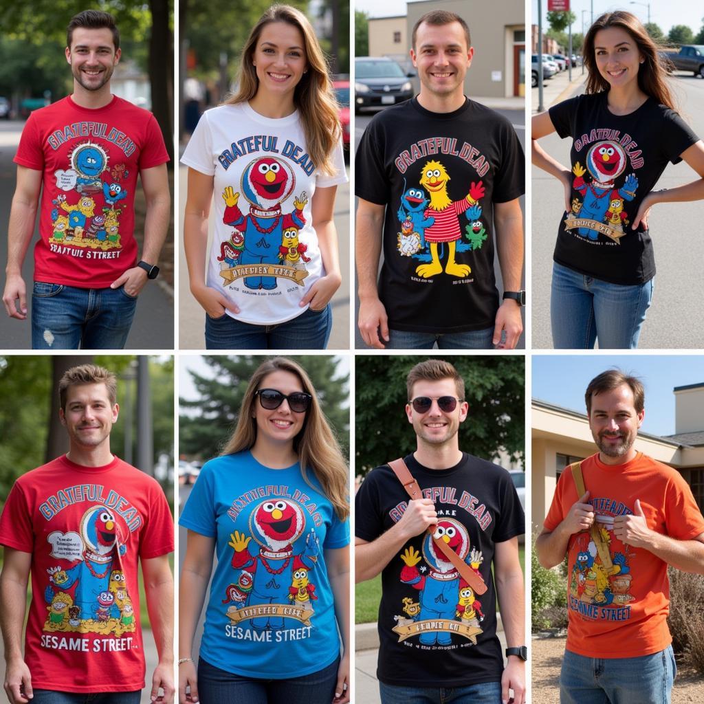 Fans Wearing Grateful Dead Sesame Street Shirts