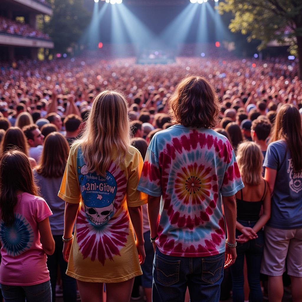 Fans Wearing Grateful Dead Tie-Dye at a Concert