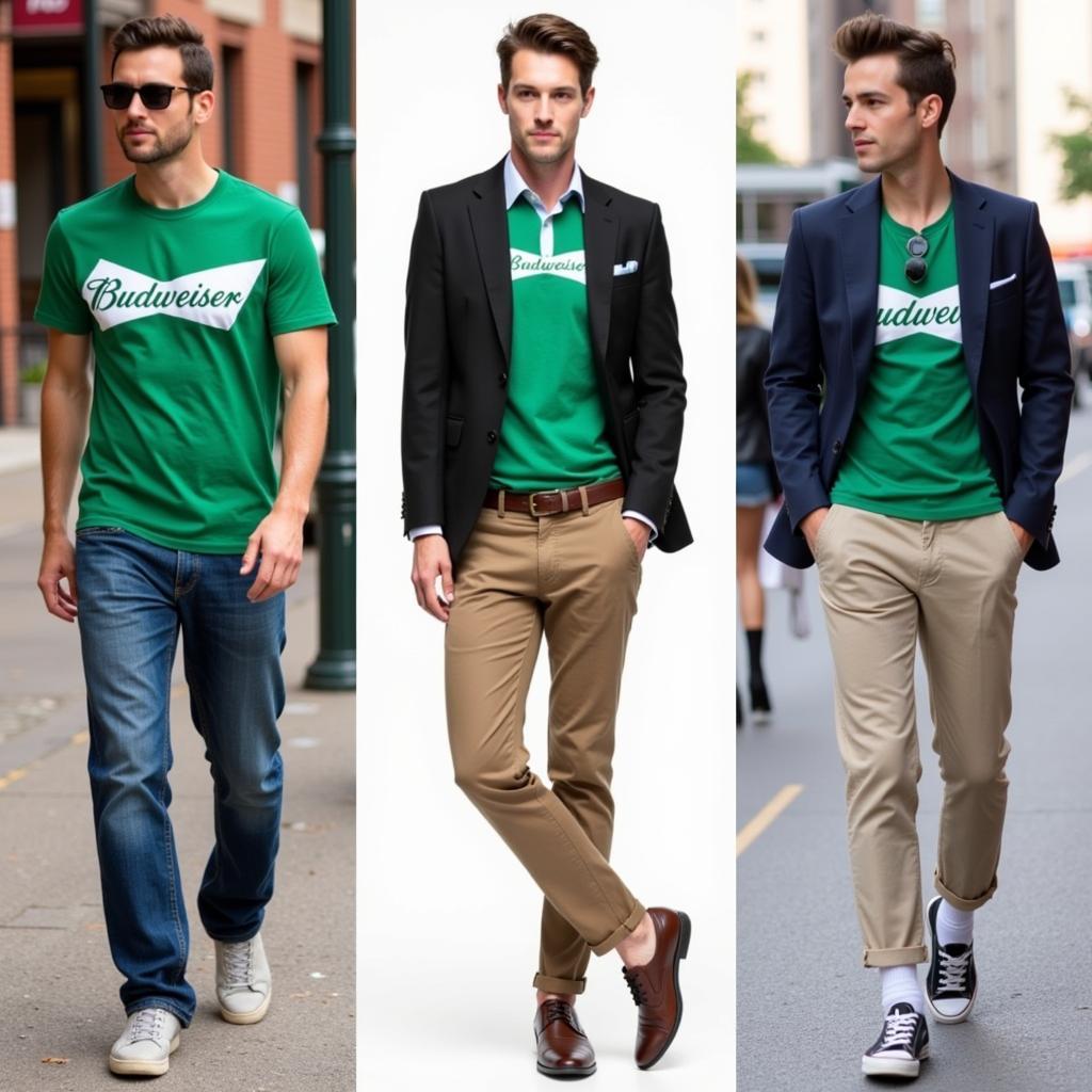 Green Budweiser Shirt Outfit Ideas