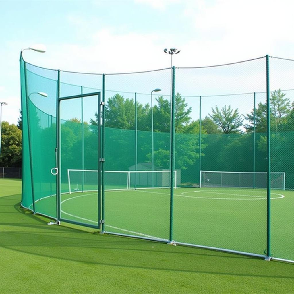 Green Privacy Netting Used in a Sports Field