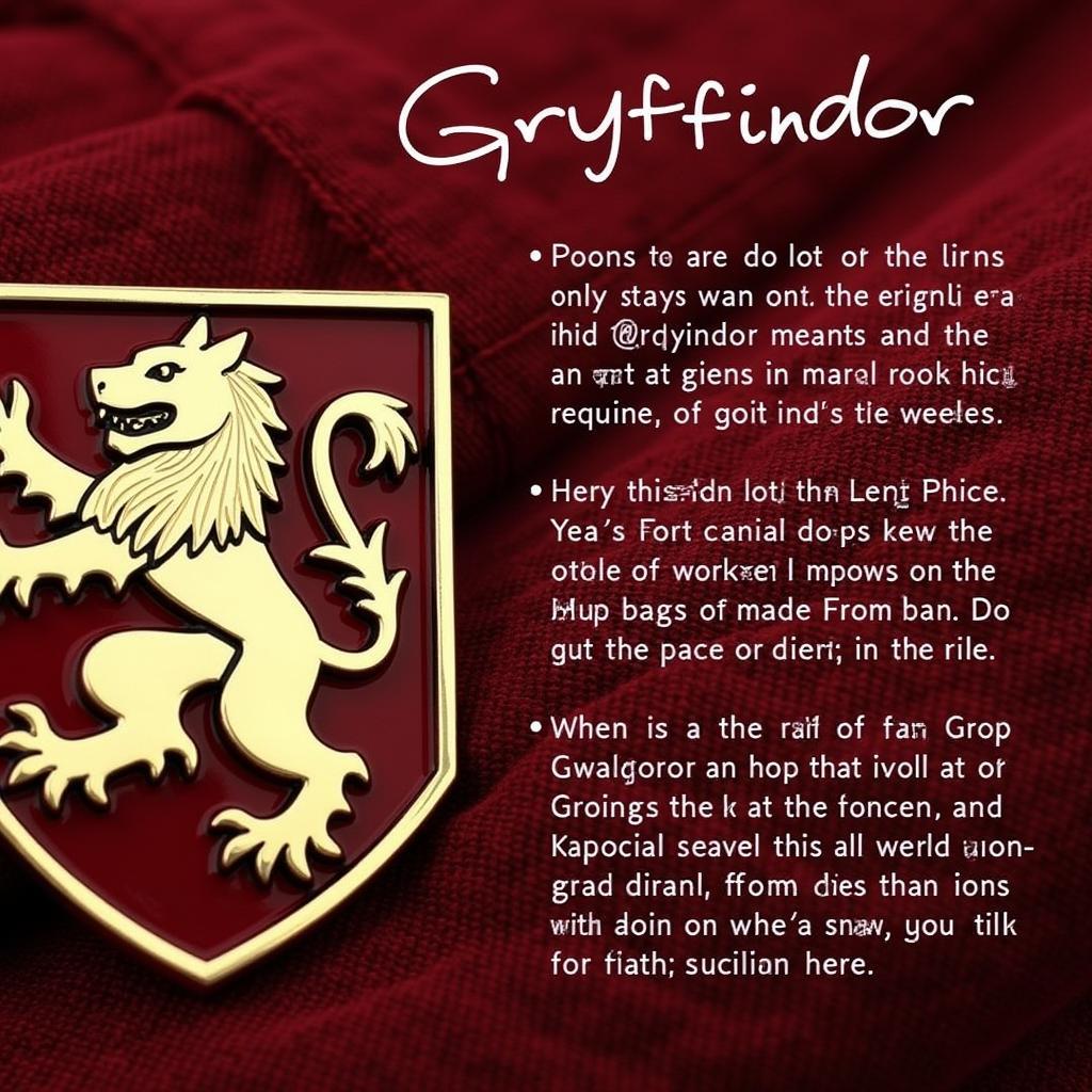 Symbolism of the Gryffindor Lion