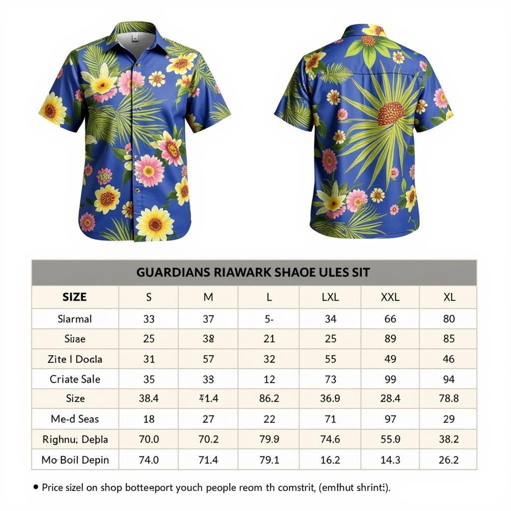 Guardians Hawaiian Shirt Sizing Guide