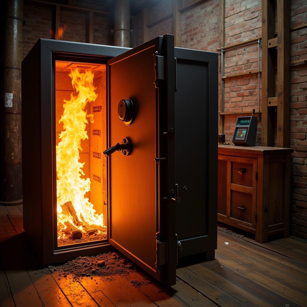 Gun Safe Undergoing Fire Resistance Testing