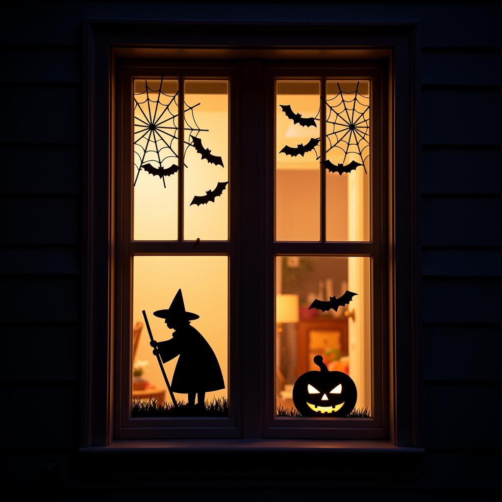 Spooky Window Decorations with Halloween Stencils