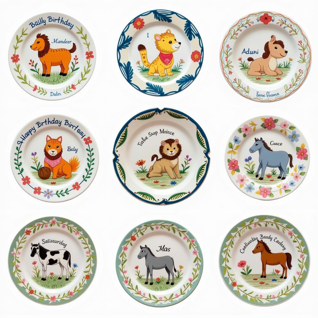 Hand Painted Birthday Plate Designs for All Ages