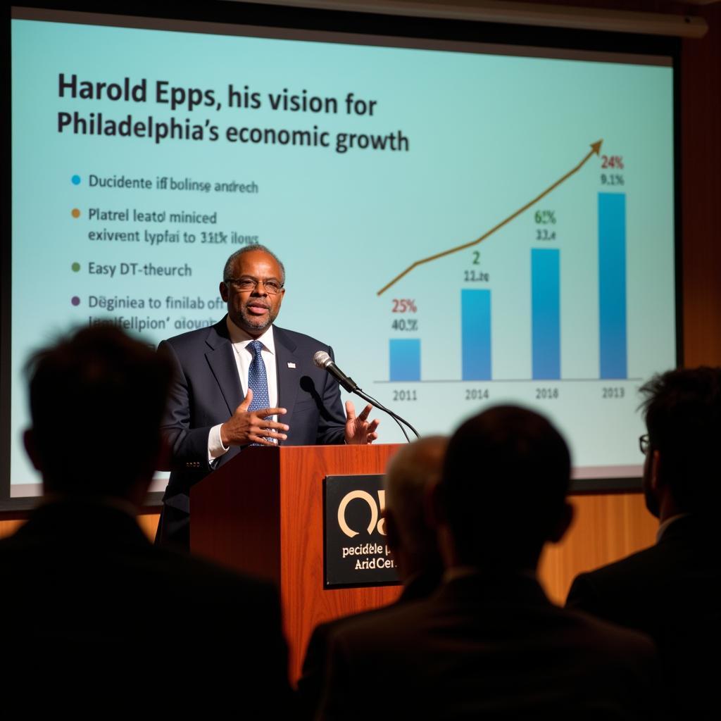 Harold Epps discussing Philadelphia's economic development strategy