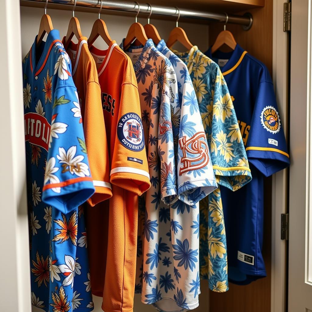 Hawaiian Baseball Jersey Collection Display