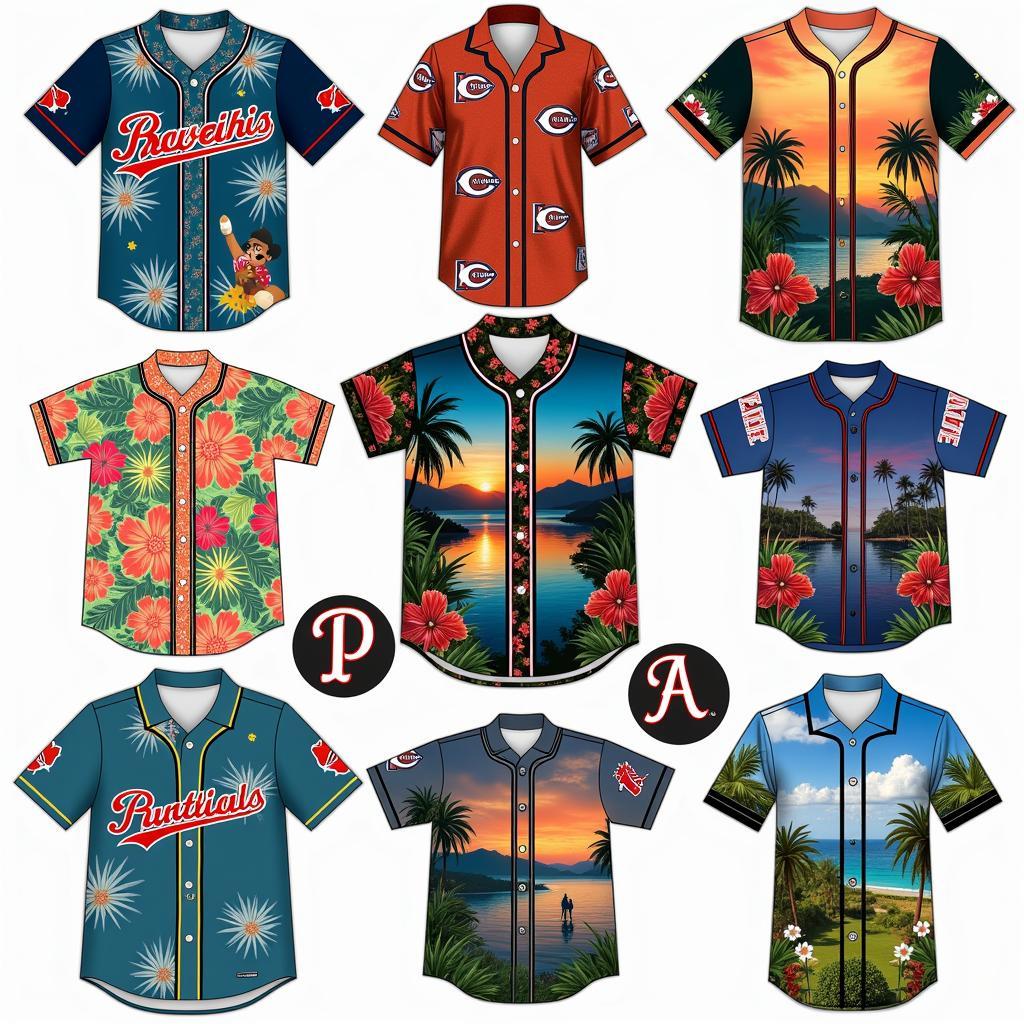 Hawaiian Baseball Jersey Design Variations