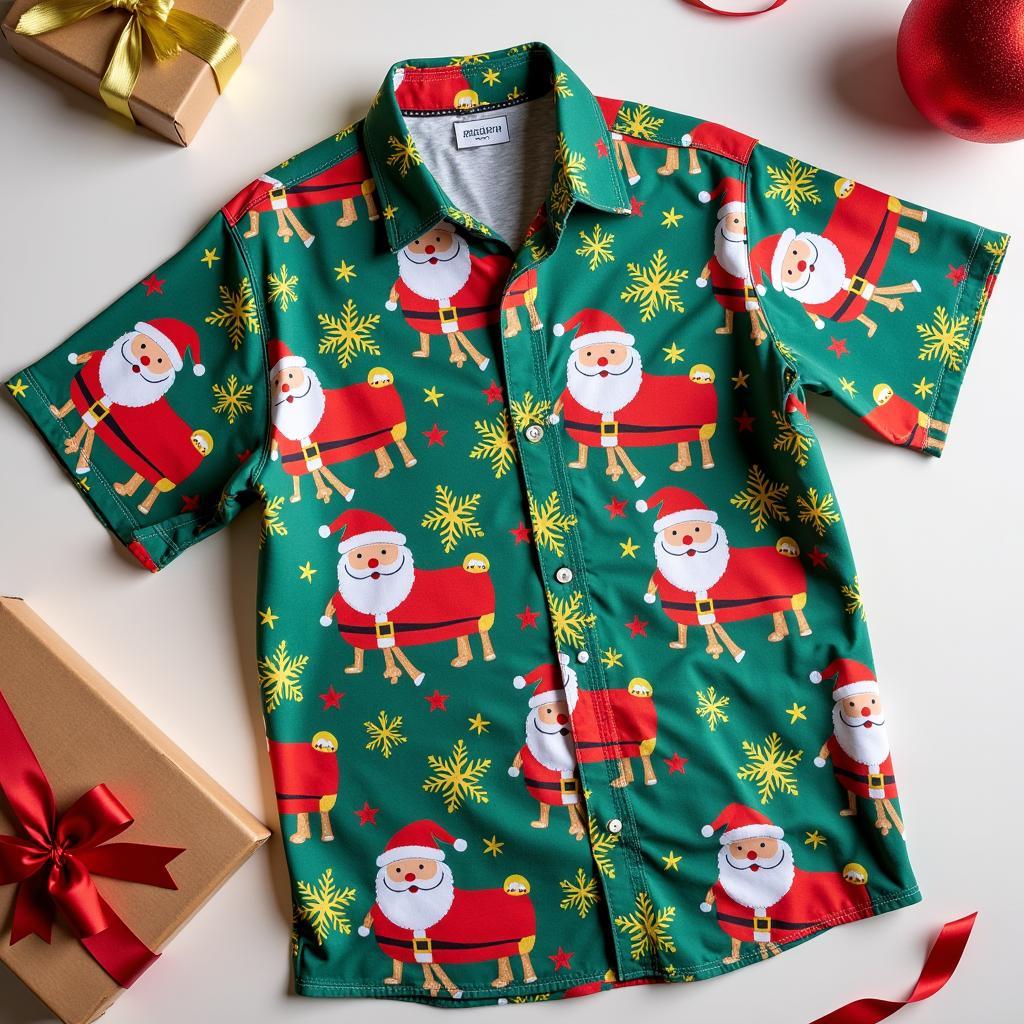 Hawaiian Christmas T-Shirt Wrapped as a Gift