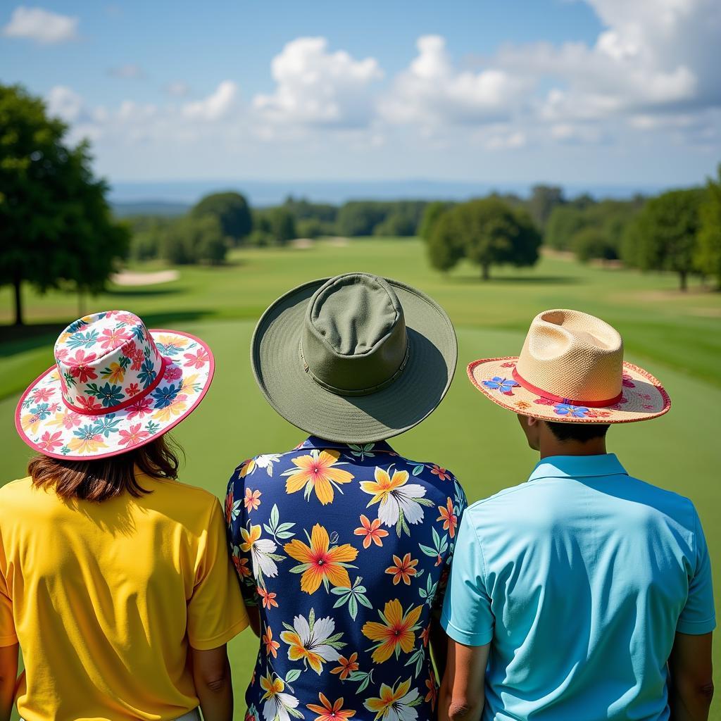 Hawaiian Golf Hats in Action