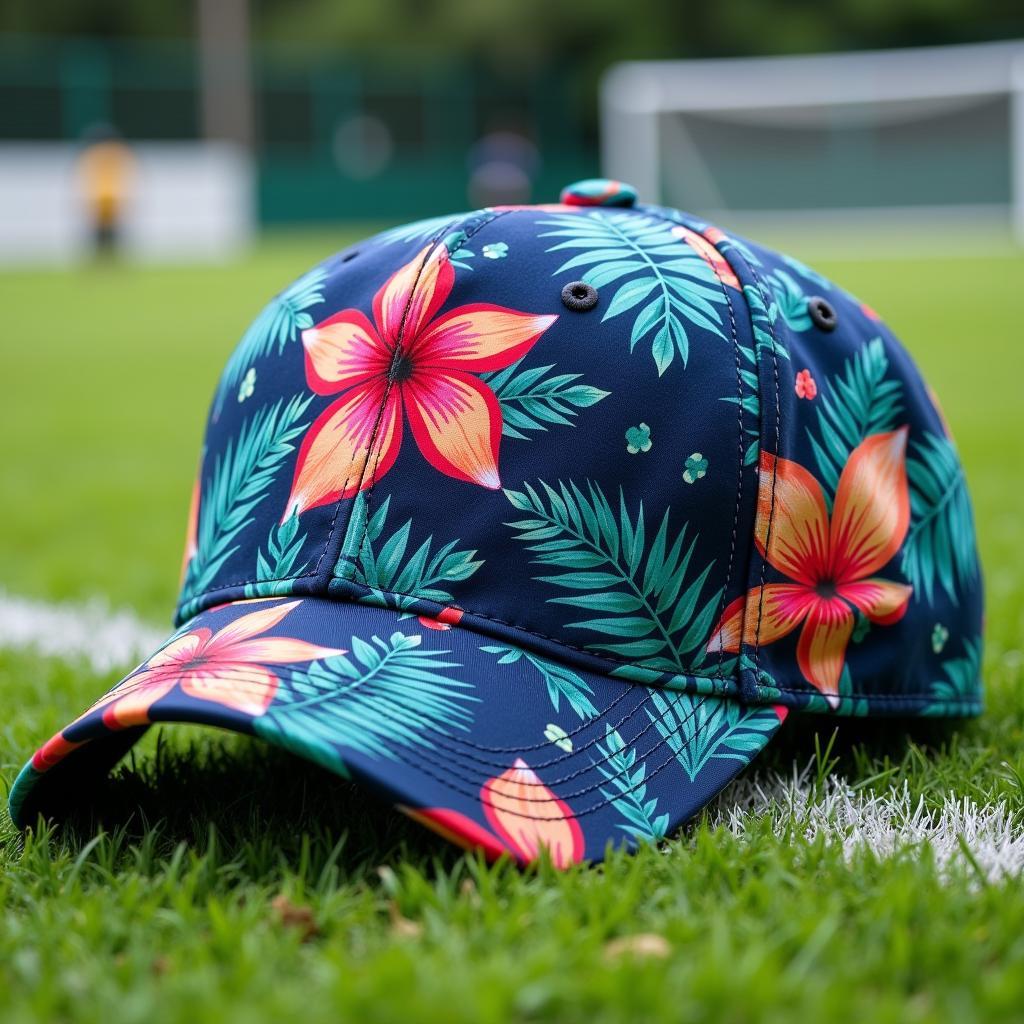 Hawaiian Print Cap: Football Style