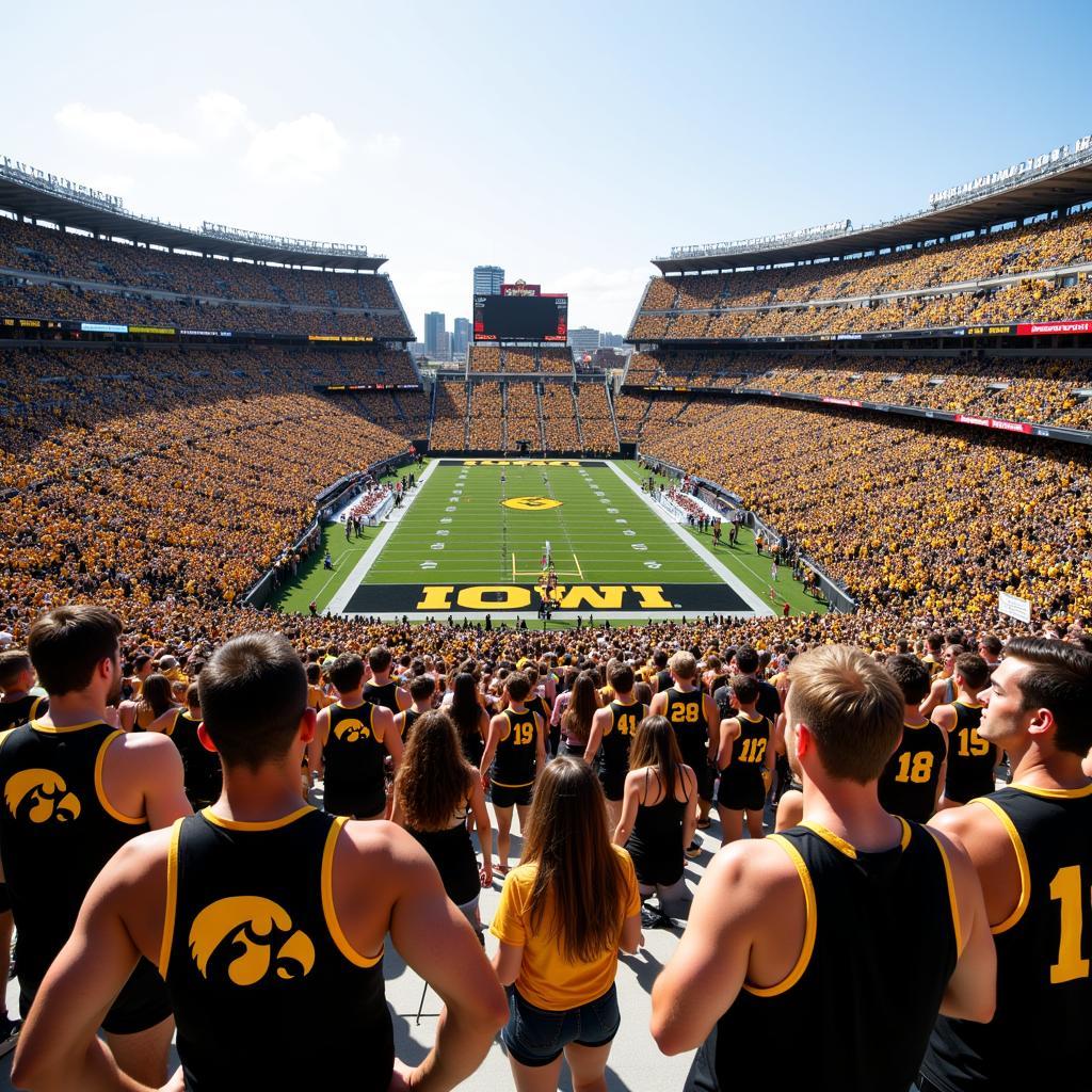 Hawkeye Fans Showing Support at Kinnick Stadium