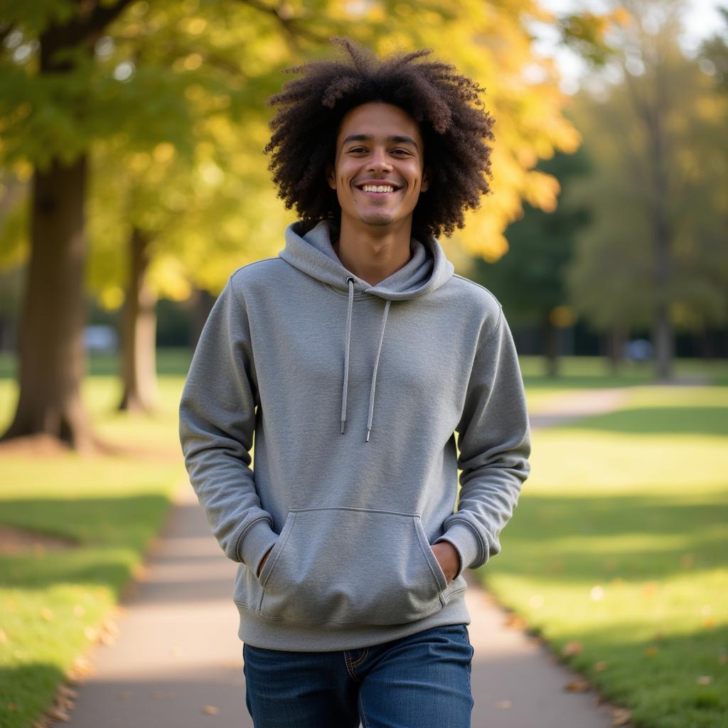 High Life Hoodie: Lifestyle Shot - Person Wearing Hoodie Outdoors