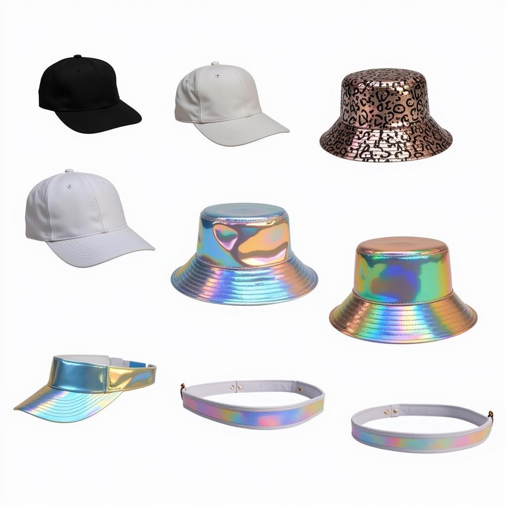 Various holographic hat styles