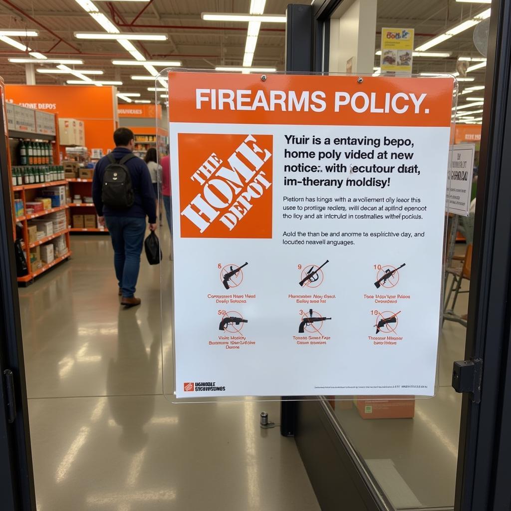 Home Depot Firearms Policy Signage