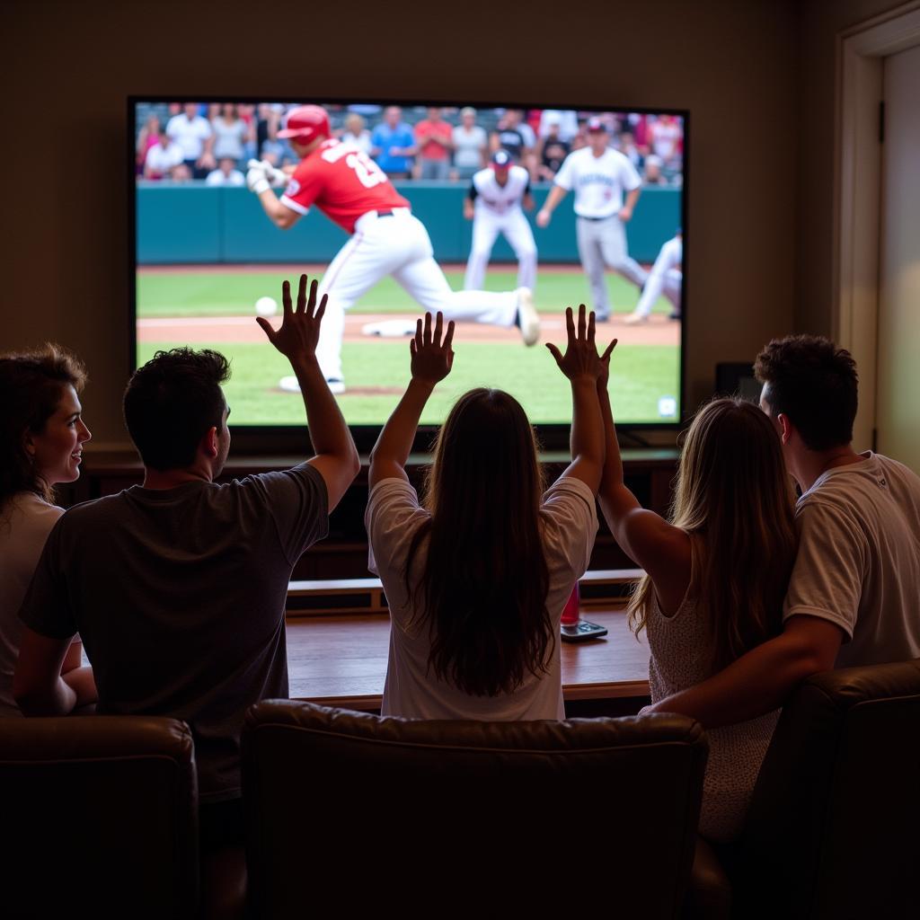 Celebrating a Home Run in a Baseball Pool