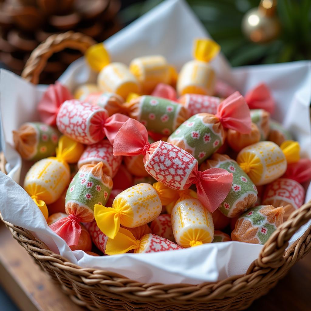 Homemade Candies Wrapped in Wax Paper