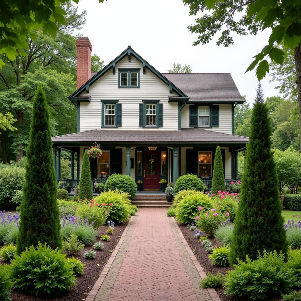 Hometown Inn Exterior with Beautiful Garden