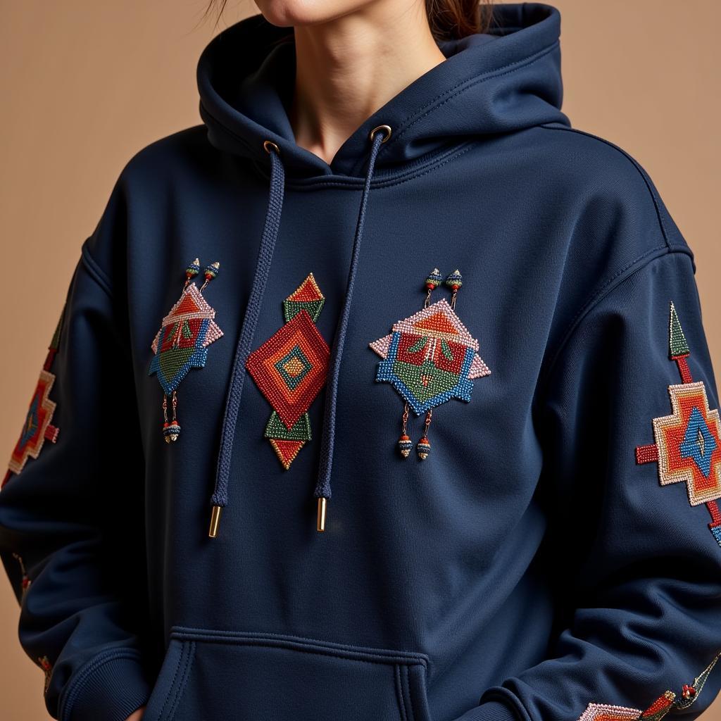 Native American Hoodie with Traditional Design