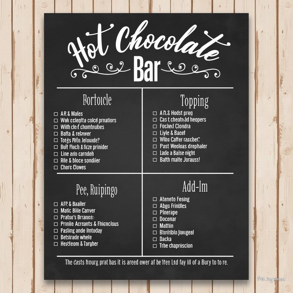 Rustic Hot Chocolate Bar Printable Sign