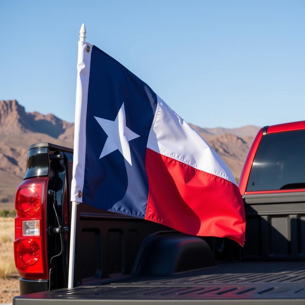 Houston Astros Texas flag displayed on a truck