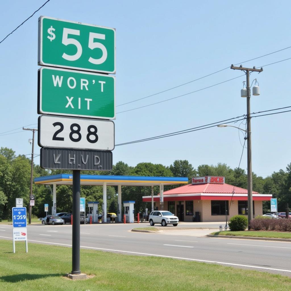 Gas Stations and Restaurants near I-55 Exit 288