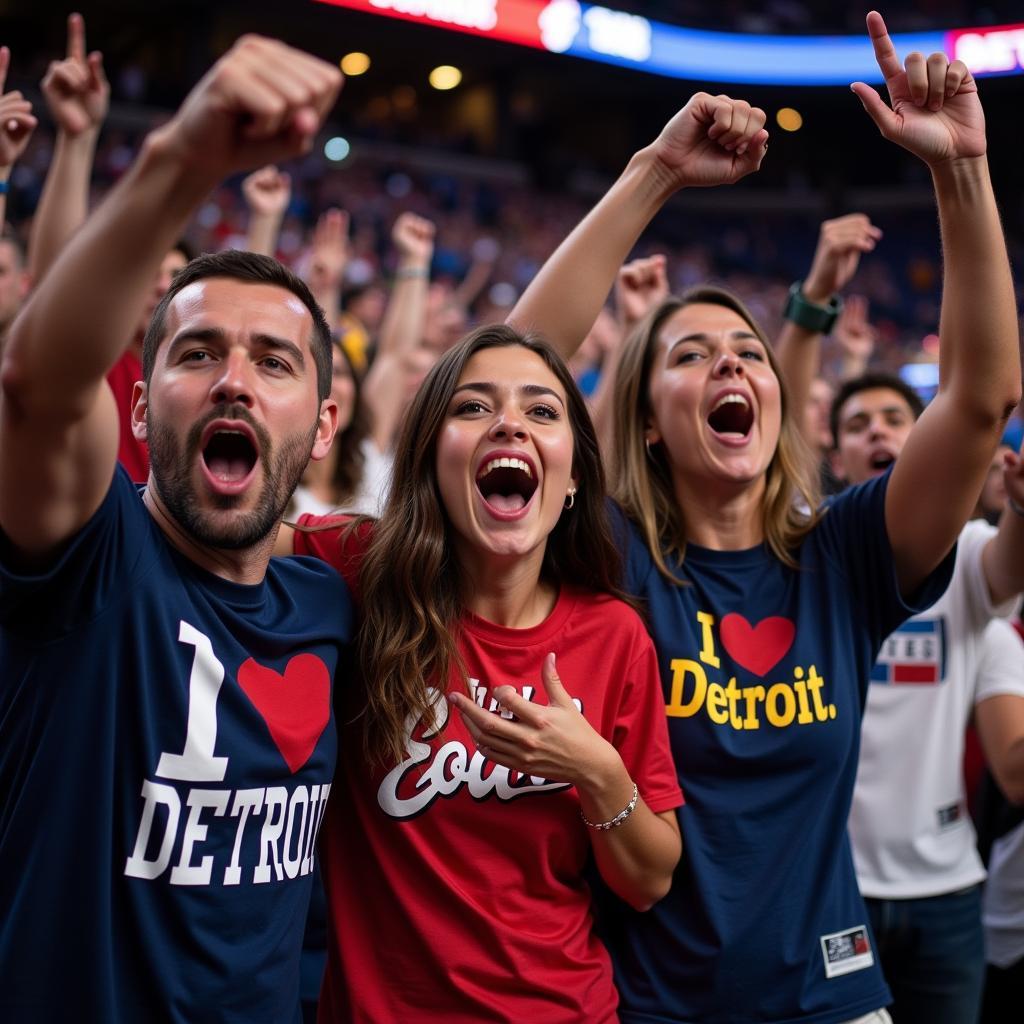 I Love Detroit Sports Themed Shirt