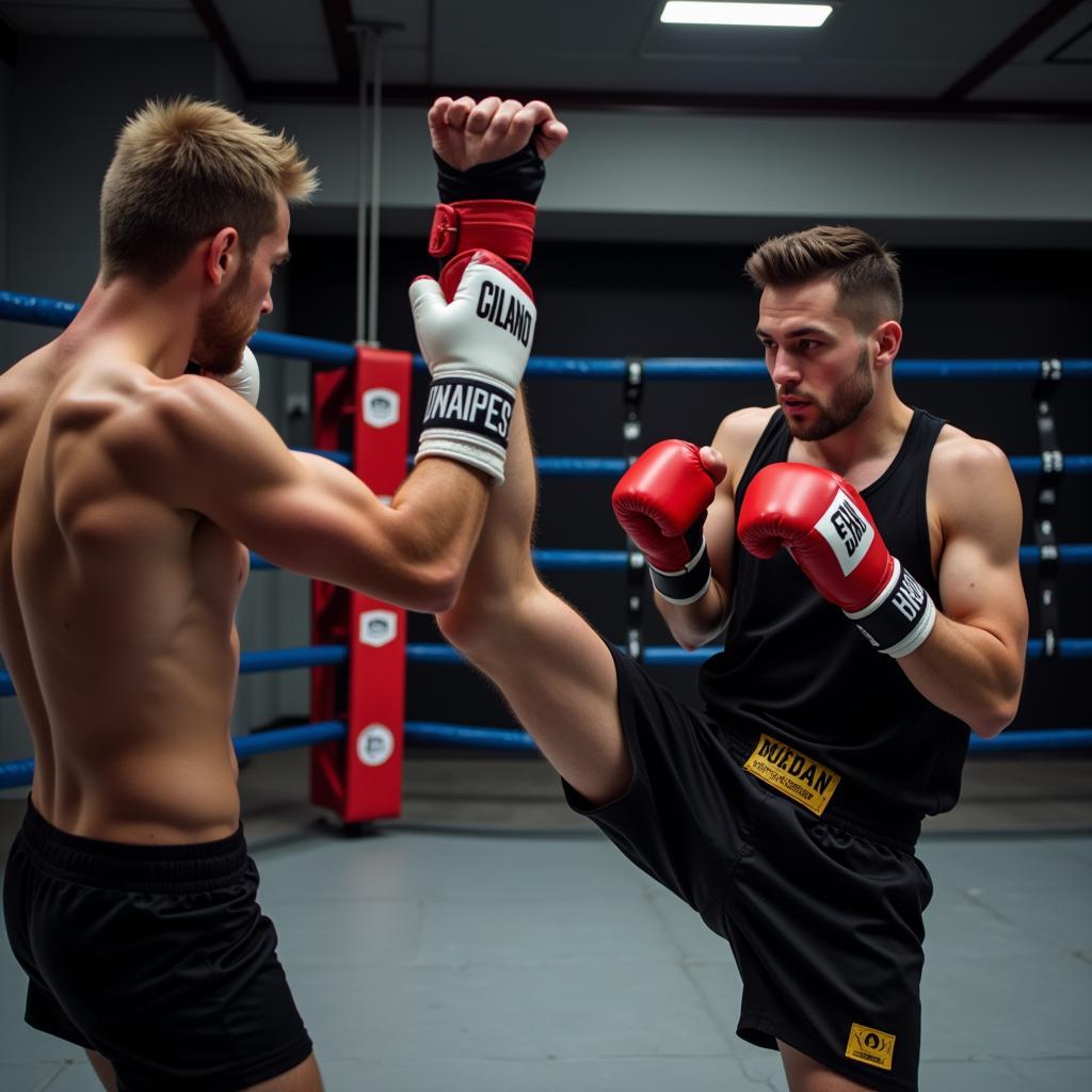 IKF Grand Nationals training regimen showcasing a kickboxer practicing drills