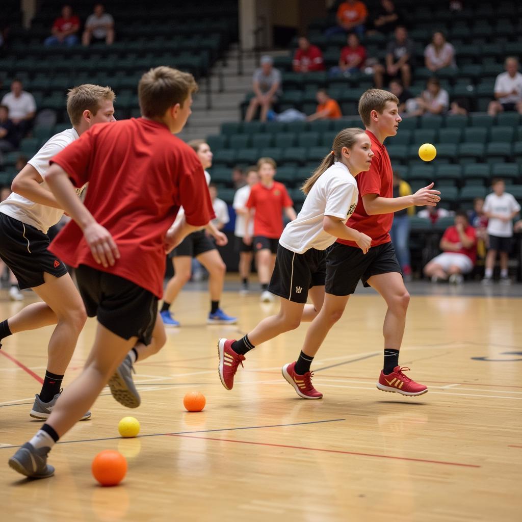 Indoor Wiffle Ball Tournament Action