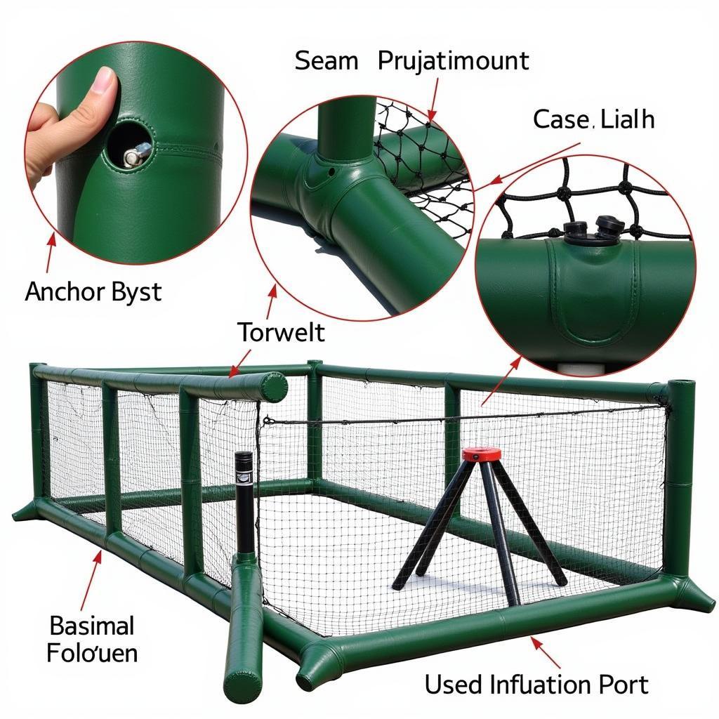 Features of an inflatable batting cage