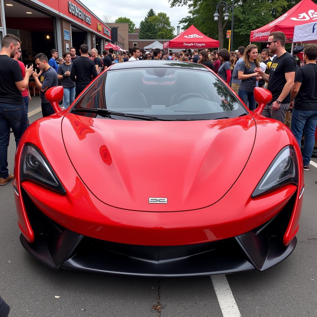 Inflatable car at a promotional event