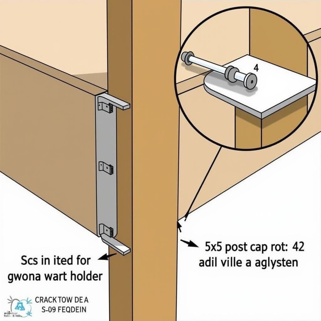 Installing 5x5 post caps on a wooden deck post using adhesive and screws, highlighting easy installation process.